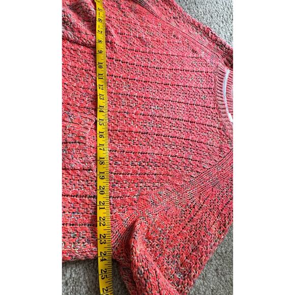 Anthropologie Moth Sweater Pink 3/4th Sleeve Cropped Oversized Round Neck Medium - Picture 6 of 7